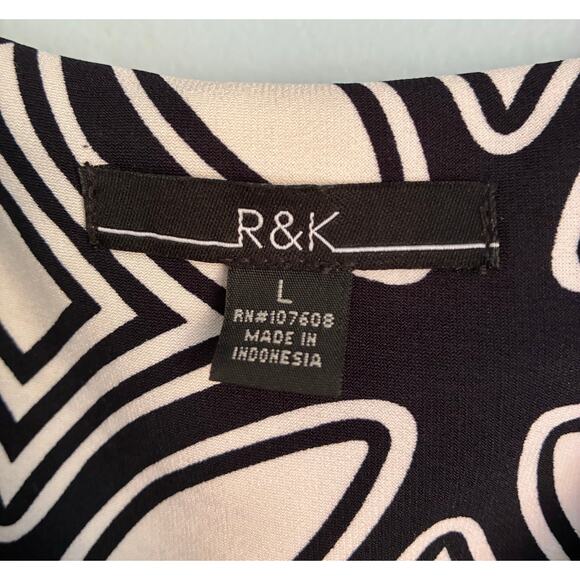R&K Dress Geometric Pattern Women's Large Red Black White - Picture 5 of 5